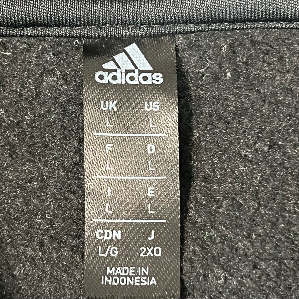 ADIDAS HOODIE Black Unisex Essential Big Logo Fleece Sweatshirt - Picture 8 of 8